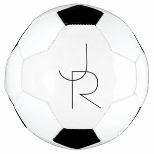 Bola De Futebol Iniciais Sobrepostas Preto no Branco