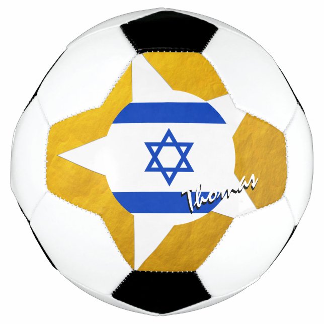 Bola De Futebol Israel Futebol e bandeira israelense Dourada (Frente)