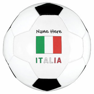 Bola De Futebol Italia e Bandiera Italiana con il Tuo Nome Futebol