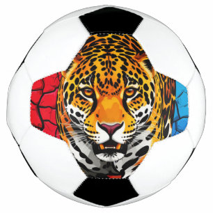 Bola De Futebol Jaguar em Fundo de Terra Rachada