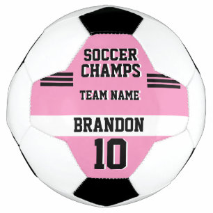Bola De Futebol jogador de esporte personalizado preto-rosa campeã