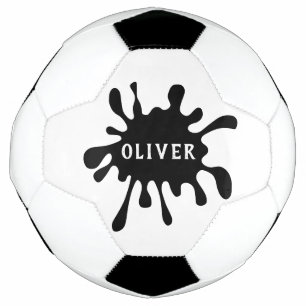 Bola De Futebol Kid de Nome de Abertura de Cor Preta Divertida