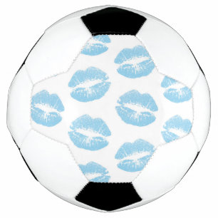 Bola De Futebol Lábios Azuis, Padrão De Lábios, Batom Azul, Beijo