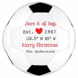 Bola De Futebol Lago House ets. Coordenadas personalizadas do ano 