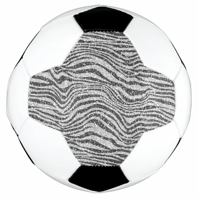 Bola De Futebol Largura de Impressão de Zebra Negra-Prateada       (Frente)
