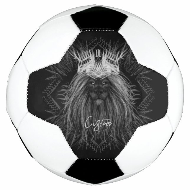 Bola De Futebol Leão com Monograma Coroa (Frente)