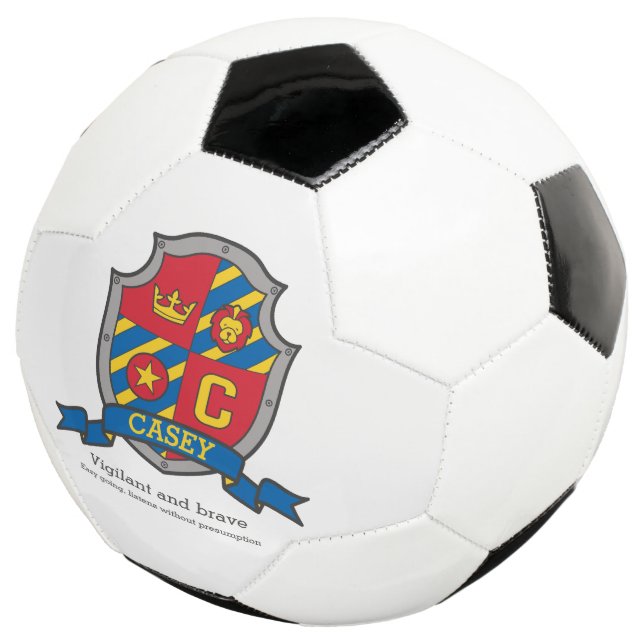 Bola De Futebol Leão de repouso C coroa amarela vermelha, leão Cas (Três quartos)