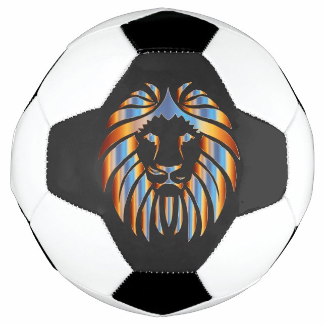 Bola De Futebol Leão, Grande Felino, desenho cromático, (Frente)