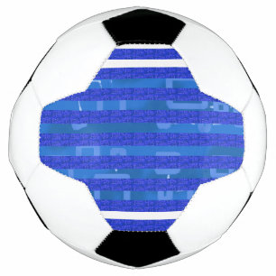 Bola De Futebol Legal faixas Geométricas de Azul Branco-Chic
