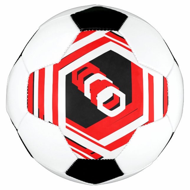 Bola De Futebol Legal vermelho preto branco 4Darren (Frente)