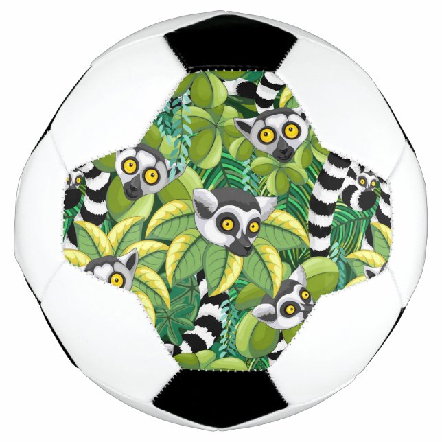 Bola De Futebol Lêmures de Madagascar na Selva Exótica (Frente)