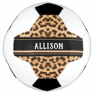 Bola De Futebol Leopard Print Animal Spots Chic Personalizado
