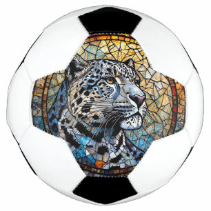 Bola De Futebol Leopardo com Tons Quentes e Frios