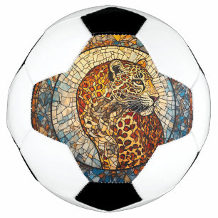 Bola De Futebol Leopardo com Tons Quentes e Frios