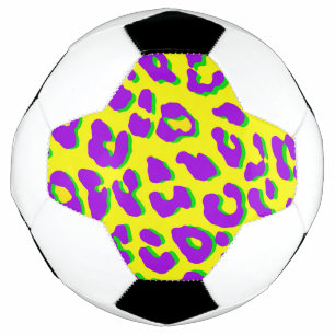 Bola De Futebol Leopardo - Impressão Amarelo Puro