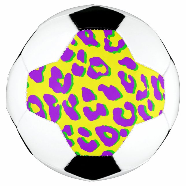 Bola De Futebol Leopardo - Impressão Amarelo Puro (Frente)