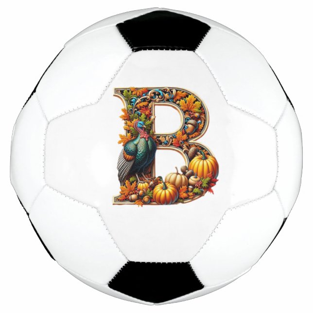 Bola De Futebol Letra B em estilo de Ação de Graças (Frente)