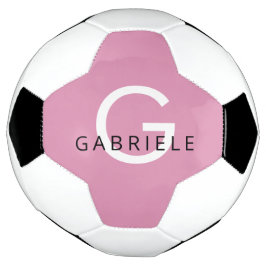 Bola De Futebol Letra Monograma e Nome Personalizado Girassol Rosa