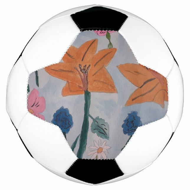 Bola De Futebol Lírios Laranja (Frente)