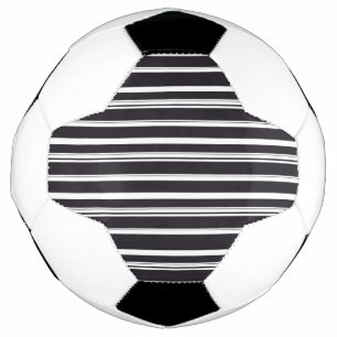 Bola De Futebol Listras brancas e pretas, de cor branca