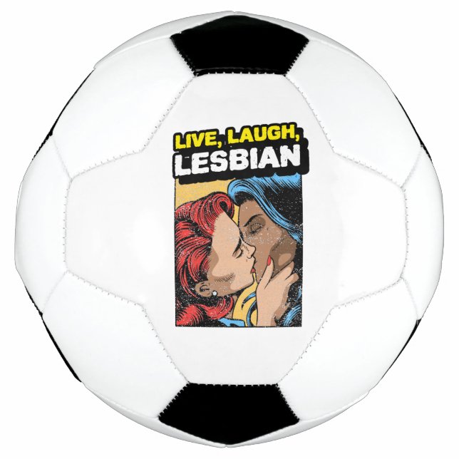Bola De Futebol Live Laugh Lesbian (Frente)