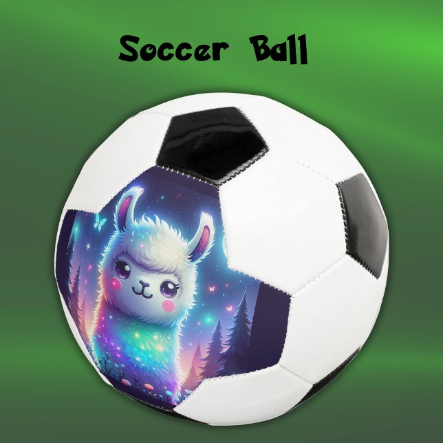 Bola De Futebol Llama Holographic colorido bonito | (Criador carregado)
