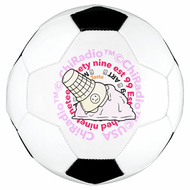 Bola De Futebol LOGOTIPO CHIRadio LLC iceCream (Frente)