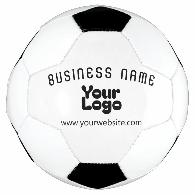 Bola De Futebol Logotipo Retro-Moderno Branco & Preto (editável) (Frente)