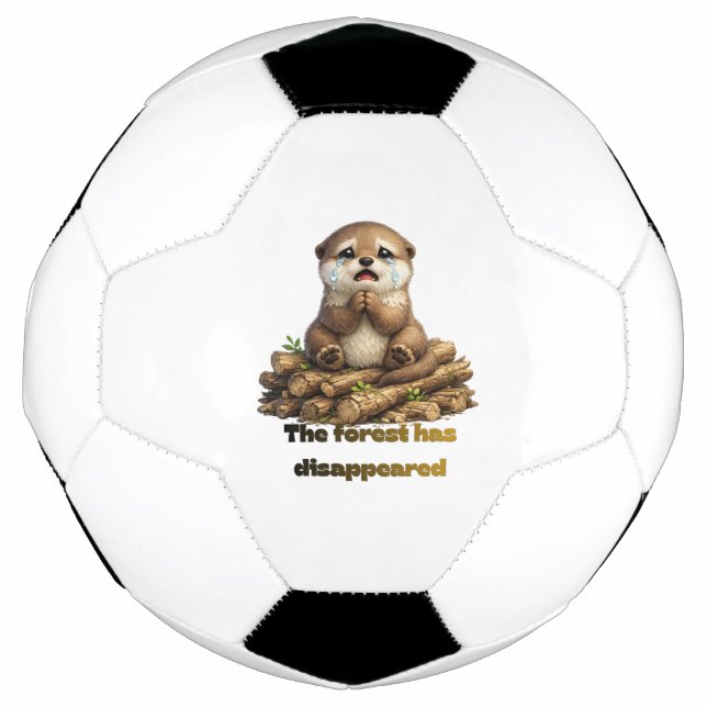 Bola De Futebol Lontra em Design de Conservação Florestal de Toras (Frente)