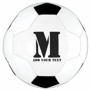 Bola De Futebol M Monograma Simples Moderno Minimalista Personaliz