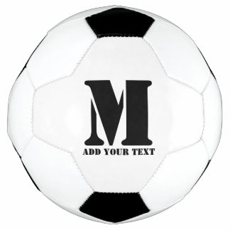 Bola De Futebol M Monograma Simples Moderno Minimalista Personaliz