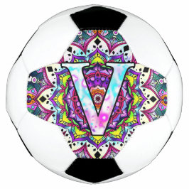 Bola De Futebol mandala Alfabeto V