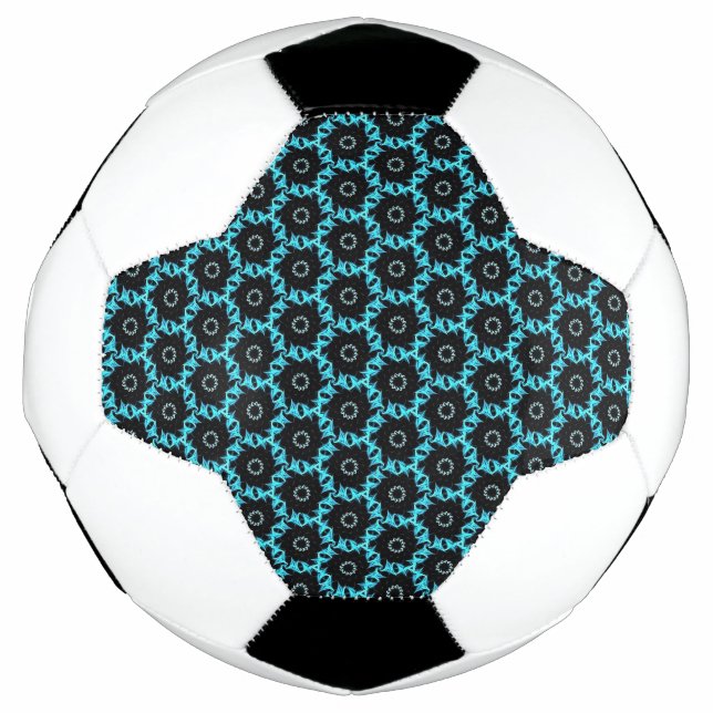 Bola De Futebol Mandala Azul Elétrica (Frente)
