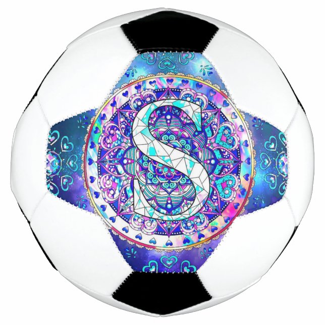 Bola De Futebol mandala de Alfabeto S (Frente)
