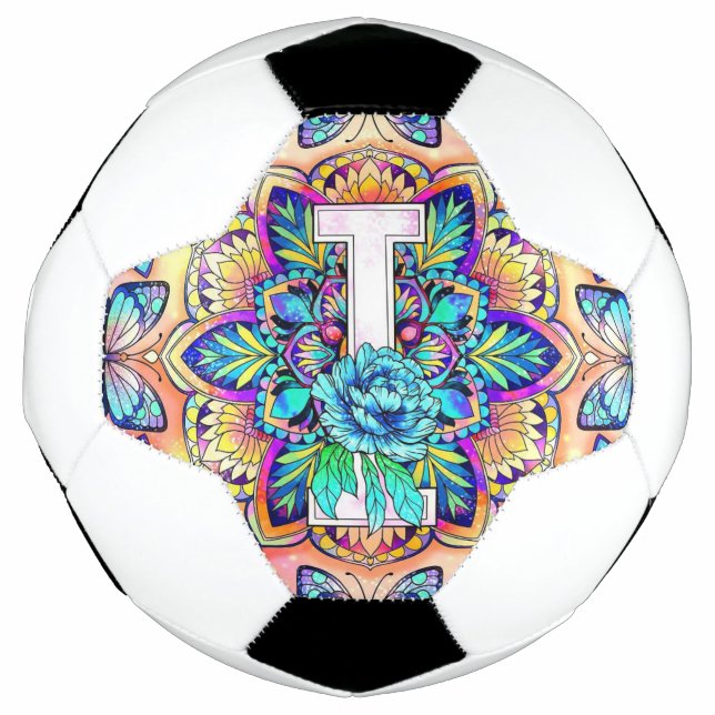 Bola De Futebol Mandala do Alfabeto I (Frente)