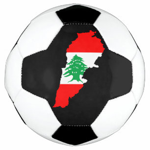 Bola De Futebol Mapa do Líbano com Bandeira