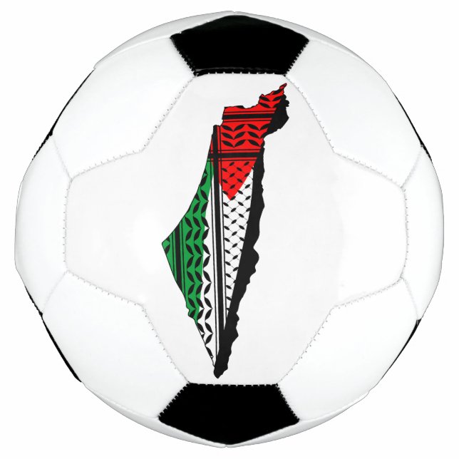 Bola De Futebol Mapa Palestino que Bandeira e Padrão Keffiyeg (Frente)