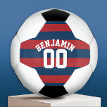 Bola De Futebol Marinho Azul e Vermelho Râguebi Número<br><div class="desc">Um desportista personalizado e um padrão masculino para as caras e rapazes da sua família. Este design desportivo é perfeito para qualquer atleta que jogue futebol ou beisebol. Um design ousado e moderno com uma área para texto ou monograma personalizados. Se precisar ajustar o trabalho de arte ou alterar a...</div>