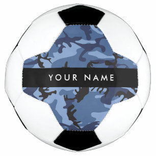 Bola De Futebol Marinho Camuflagem Azul Seu nome Personaliza
