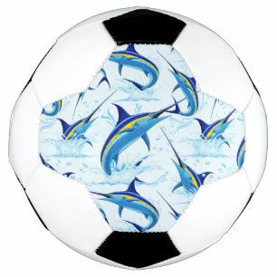 Bola De Futebol Marlin Azul Saltando do Oceano
