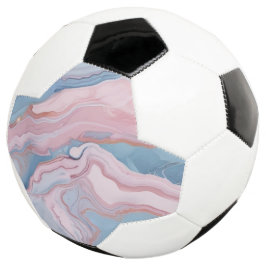 Bola De Futebol Mármore rosa e pasta azul |