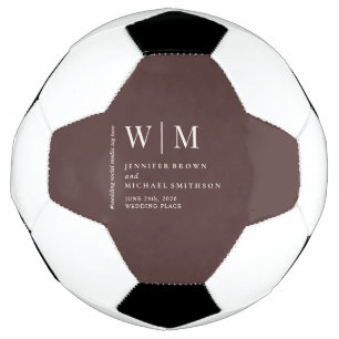 Bola De Futebol Marrom Chocolate Moderno Bege Divertido para Casam
