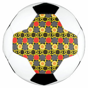Bola De Futebol Matizes de Harmonia: Círculos em Vermelho, Marrom