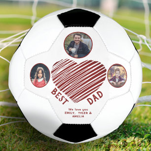 Bola De Futebol Melhor Pai Coração Vermelho Dia dos Pais 3 Fotos