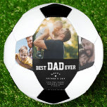 Bola De Futebol Melhor Pai do Dia de os pais de Fotografia Persona<br><div class="desc">Esta bola de futebol de Dia de os pais fotográfico a cores personalizadas é o presente perfeito para o melhor pai de sempre. A tipografia moderna diz "Dia de os pais feliz" com um coração minimalista sobre sua mensagem personalizada e nomes cercados por 2 de suas fotos favoritas. O melhor...</div>
