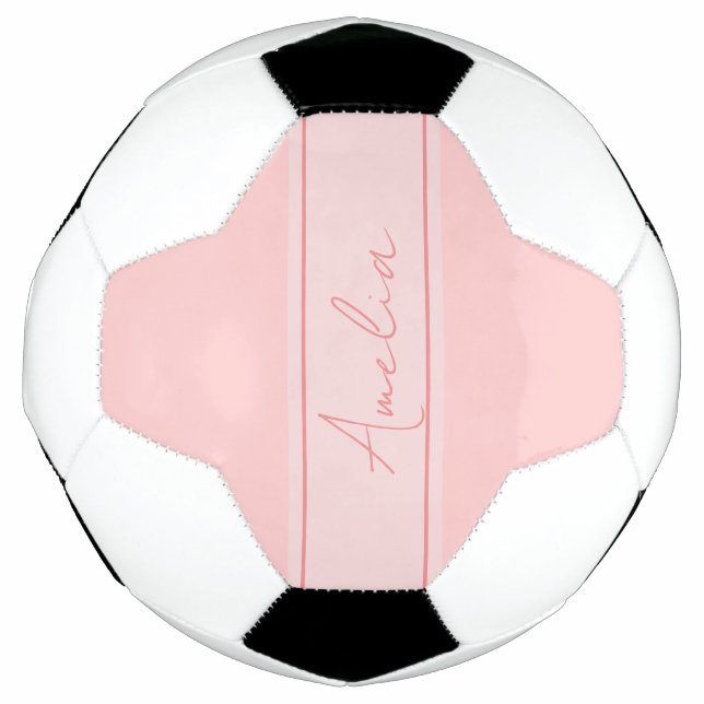 Bola De Futebol Mínimo personalizado cor-de-rosa (Frente)