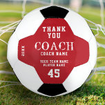 Bola De Futebol Moderno Obrigado Treinador Nome Número da Equipe<br><div class="desc">Modern Obrigado Treinador Time Number Soccer Ball - bola de futebol moderna com obrigado que você treina texto com nome de treinador, nome da equipe, nome do jogador, número e ano na tipografia da tendência em vermelho e branco sobre fundo vermelho. Você pode mudar o texto da bola ou apagá-lo....</div>