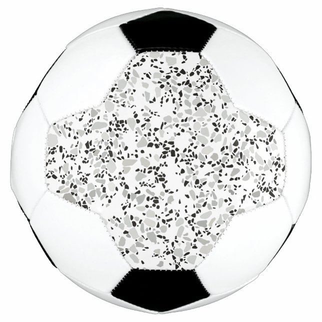 Bola De Futebol Moderno White Terrazzo (Frente)