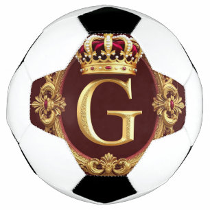 Bola De Futebol Moldura Dourada Luxuosa Com Monograma Coronado