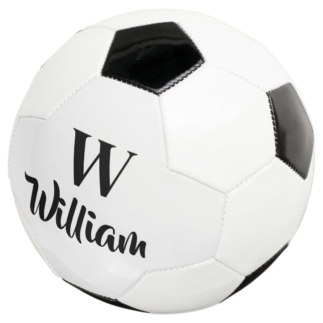 Bola De Futebol Monogram Custom Name Classic Sports  (Três quartos)